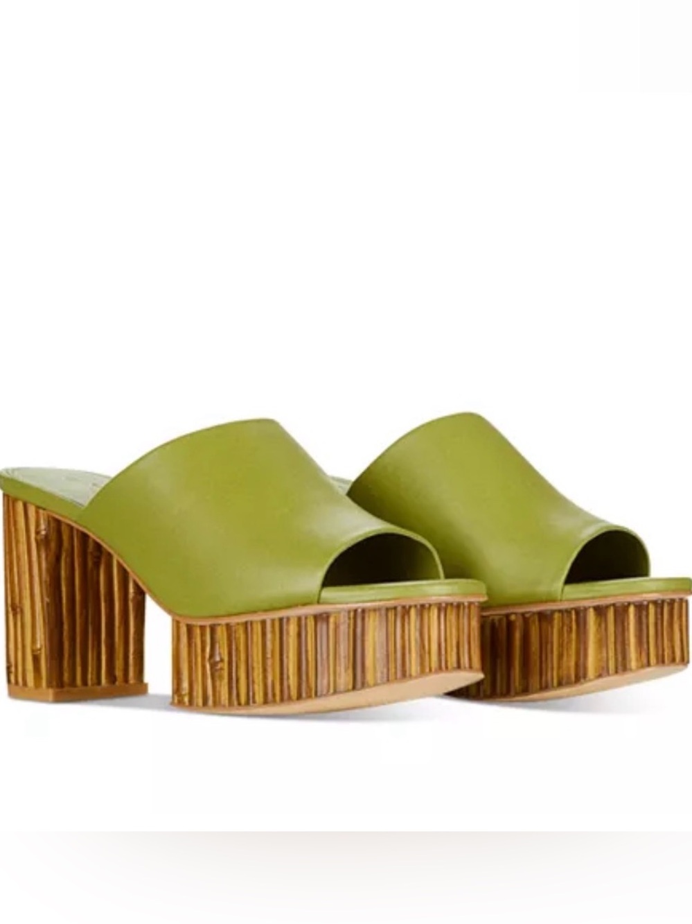 cult gaia Green Platform Mule Sandals